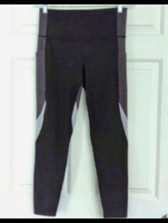 Ideology Pants - Athletic yoga leggings by ideology black gray inserts medium